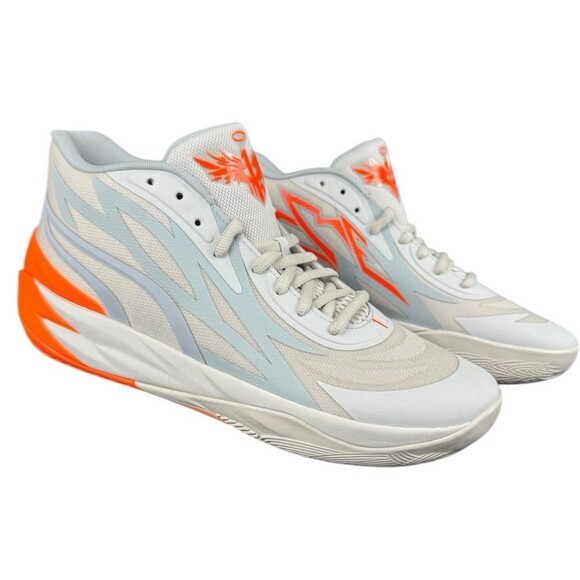 PUMA Size 13 MB.02 LaMelo Ball Basketball Sneakers Shoes Grey & Orange 378288 02